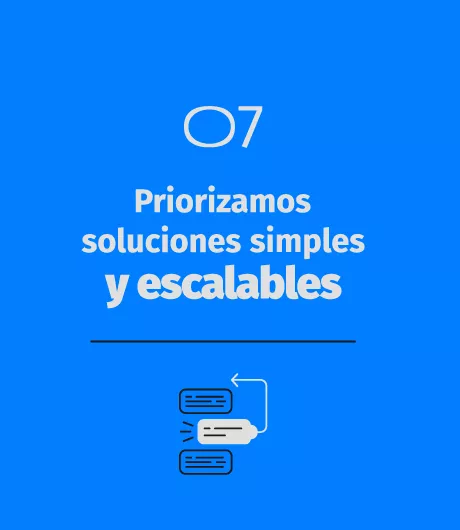 Priorizamos soluciones simples y escalables Priorizamos soluciones simples y escalables